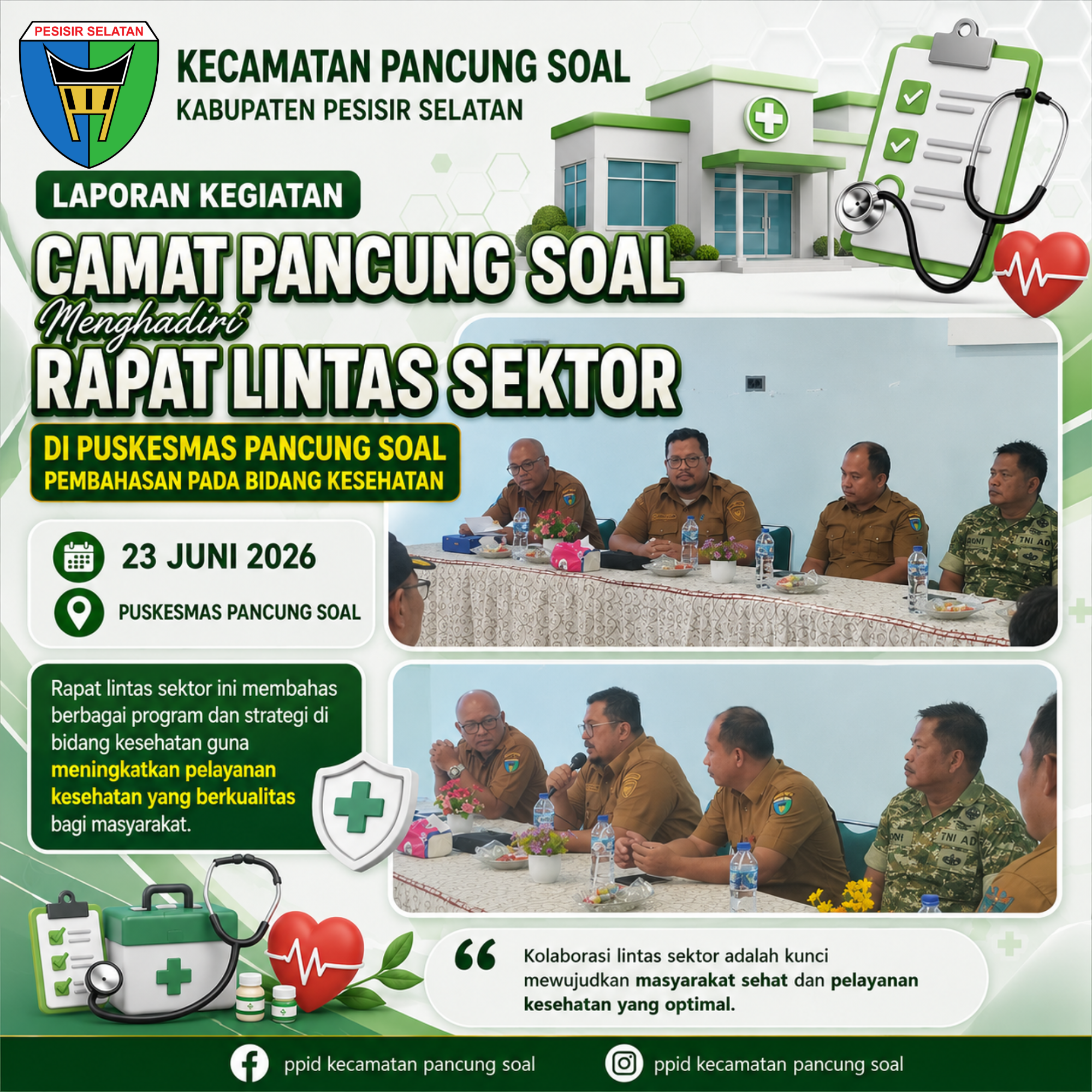 CAMAT HADIRI RAPAT LINTAS SEKTOR BIDANG KESEHATAN